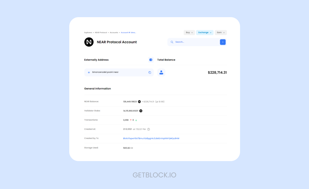 Near Explorer Validator Details
